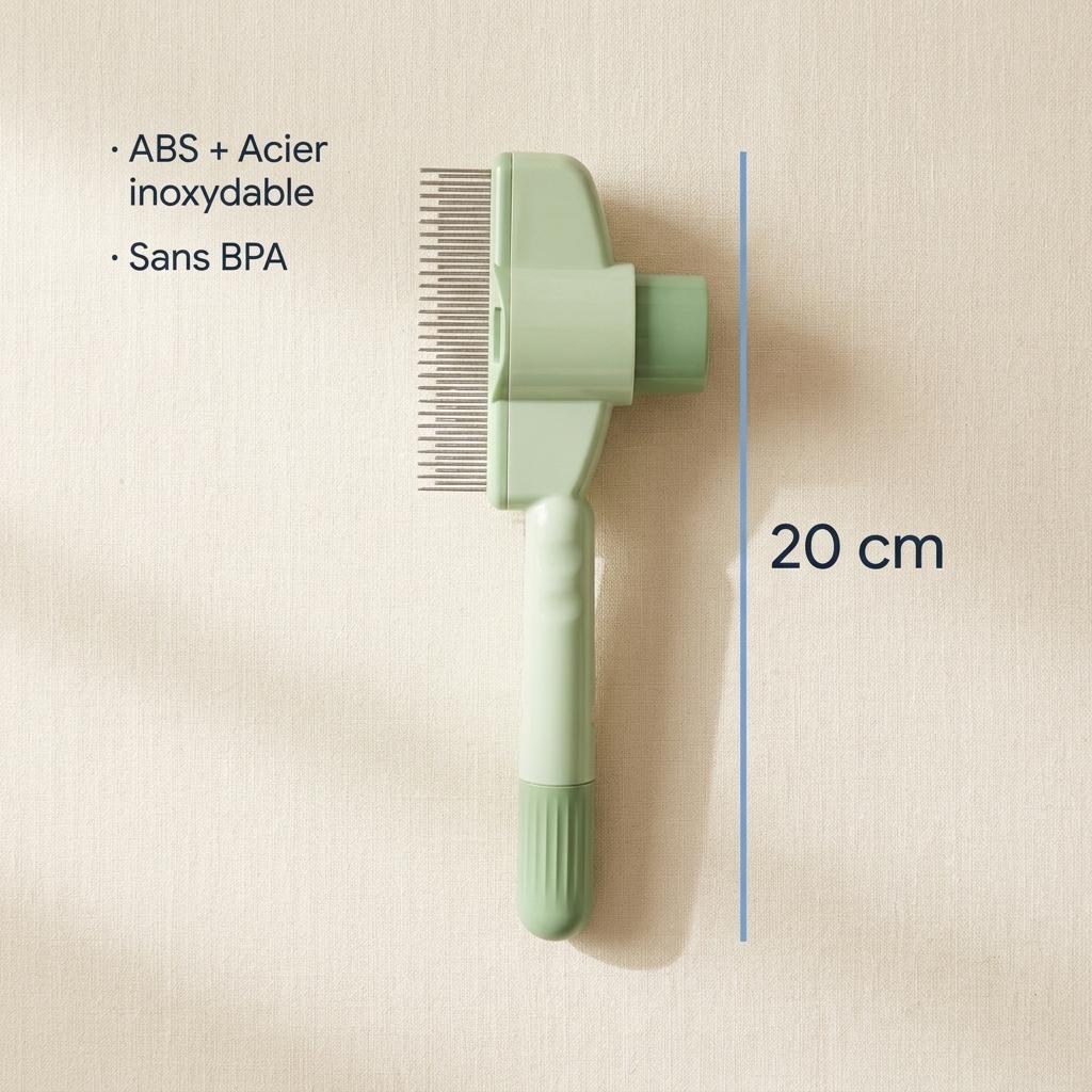 Dimensions de la brosse : 20 cm, ABS sans BPA et acier inoxydable